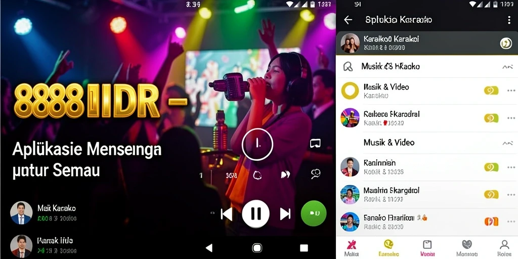 Antarmuka aplikasi Karaoke 888IDR yang memukau dan intuitif.