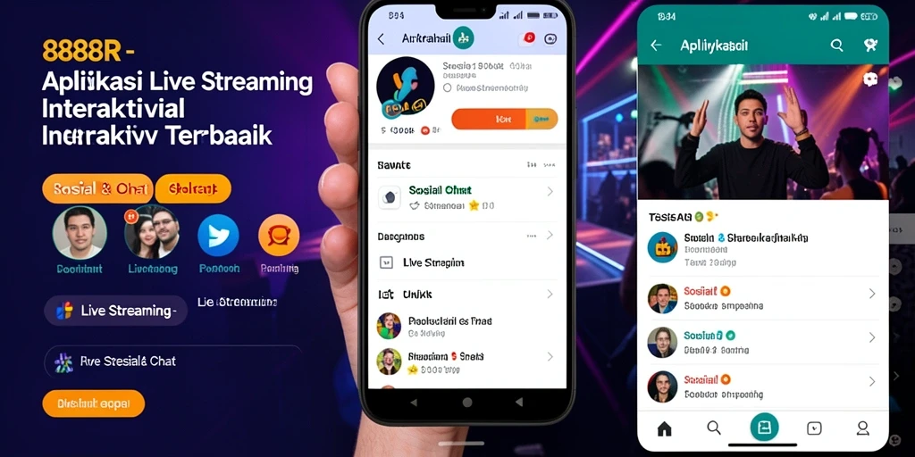 Antarmuka <strong>888R</strong> yang menarik saat live streaming dengan berbagai fitur interaktif.