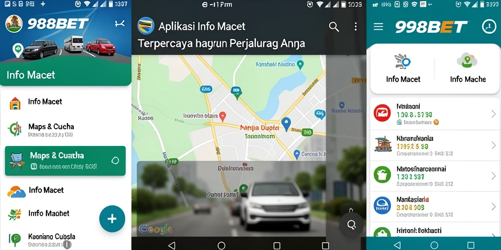 Tampilan antarmuka aplikasi Info Macet 988BET yang informatif dan menarik.