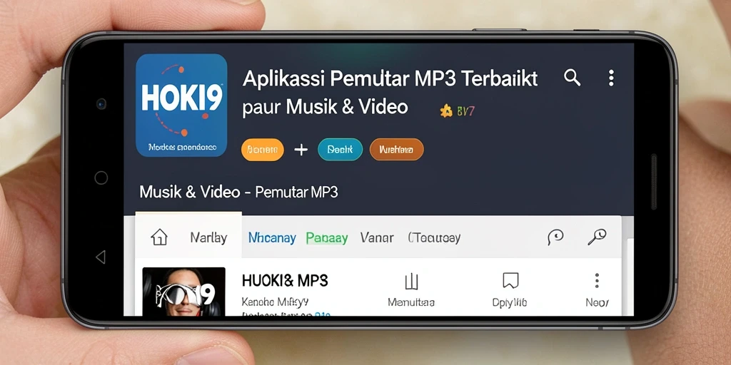 Antarmuka HOKI9 yang menarik dengan fitur Pemutar MP3.