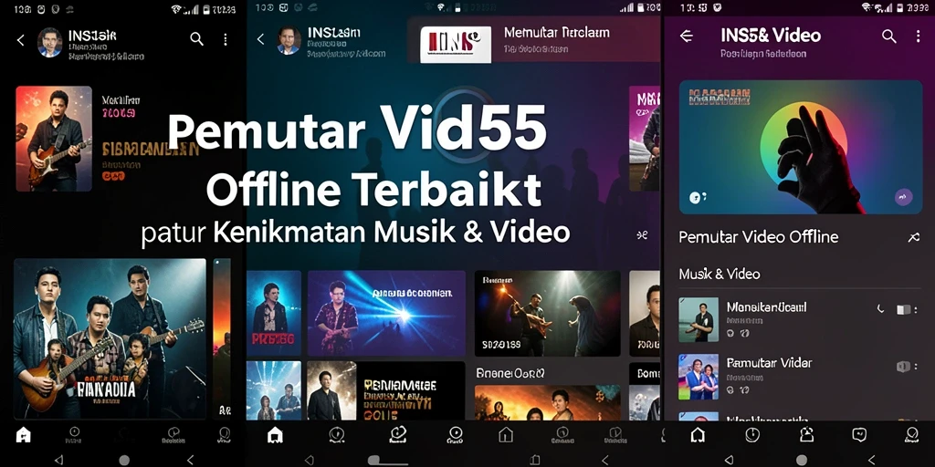Tampilan antarmuka pengguna INS55 saat memutar video offline.