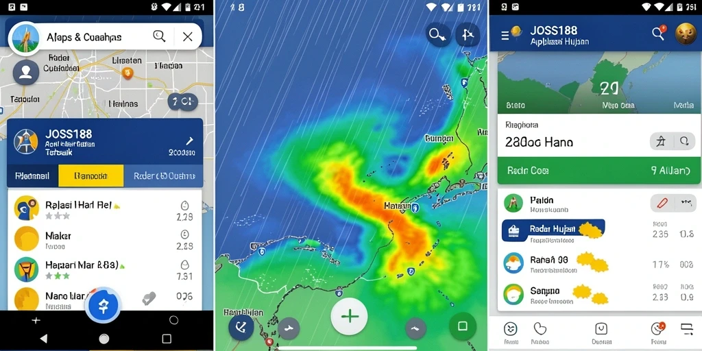 Tampilan antarmuka aplikasi Radar Hujan JOSS188 yang informatif