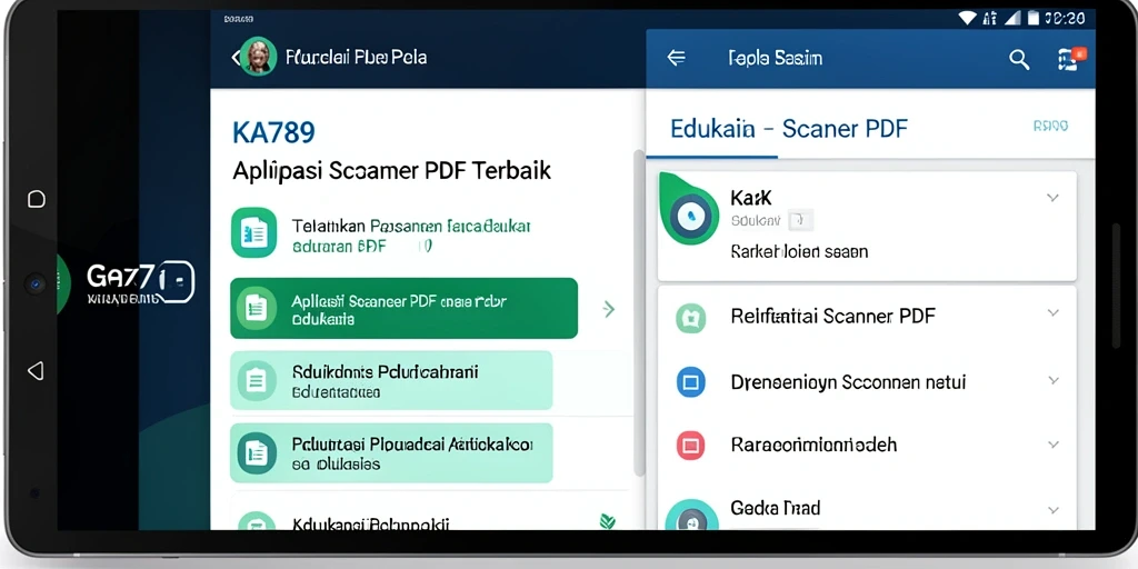 Tampilan utama KA789 dengan fitur Scanner PDF yang intuitif.