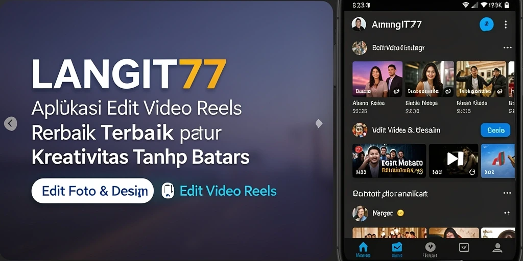Antarmuka pengguna LANGIT77 untuk Edit Video Reels yang intuitif.