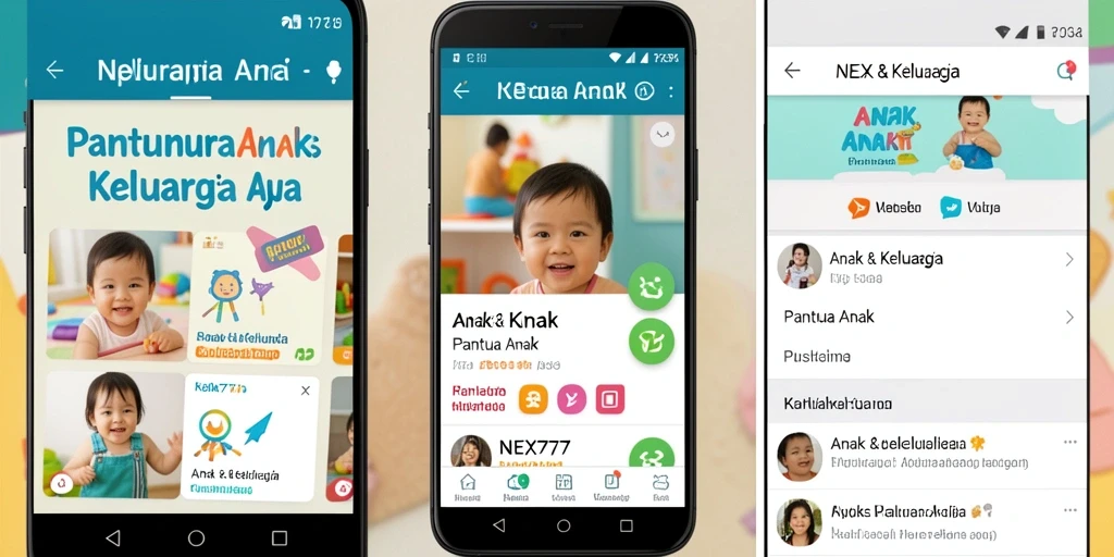Tampilan antarmuka utama NEX777 dengan fitur pemantauan anak.