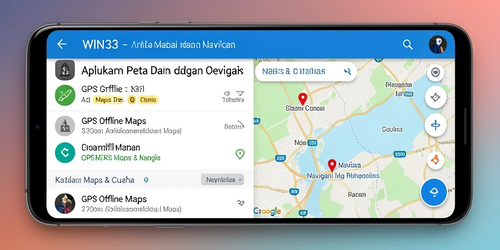 Antarmuka WIN33 menampilkan peta detail dan navigasi yang user-friendly.